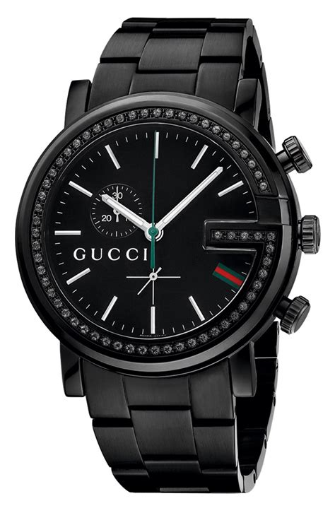 gucci g chrono black diamond